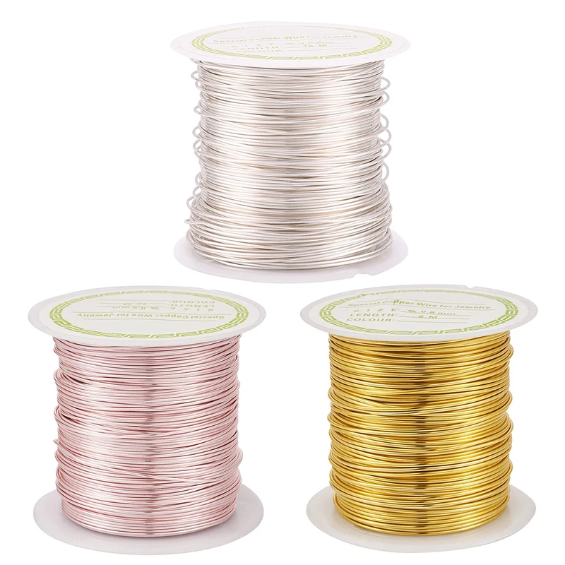 1 Roll 0.3/0.4/0.5/0.6/0.7/0.8mm Copper Wire Beading Wire String for Jewelry Making DIY Bracelet Necklace Handmade Craft Suplies