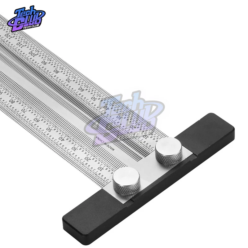 High-precision Scale Ruler T-type Hole Ruler Stainless Woodworking Scribing Mark Line Gauge Carpenter Measuring Tool Marcazas