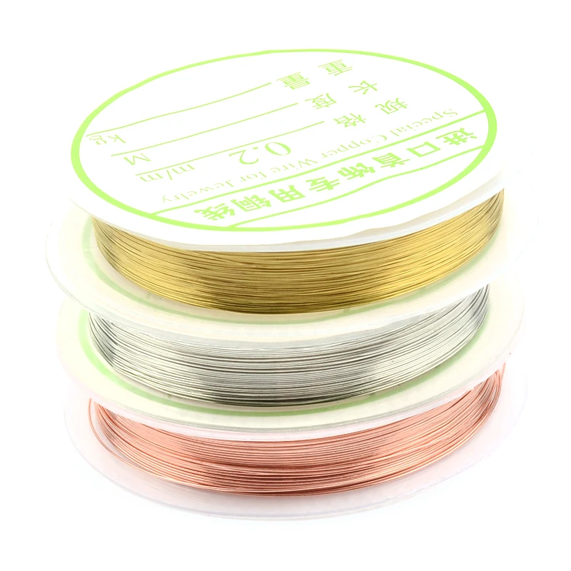 1 Roll 0.2 0.3 0.4 0.5 0.6 0.8 1mm Sturdy Alloy Copper Wire DIY Beading Wire For Jewelry Making Cord String Diy Accessories