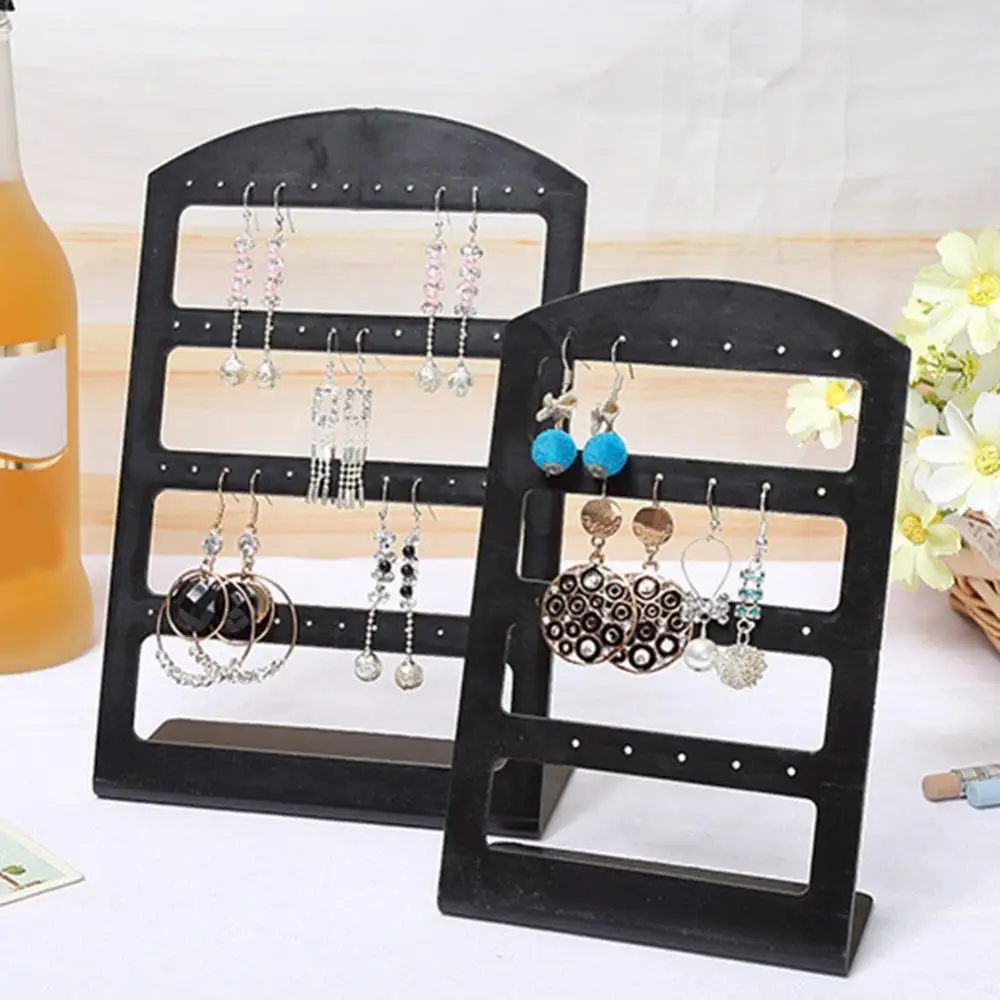 

24/48 Holes Jewelry Organizer Stand Black Earring Holder Earrings Display Stand Holder Jewelry Show Rack Acrylic Organizer