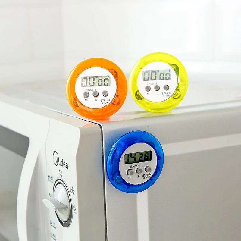 Multi Plastic Kitchen timer Round Electronic Timer Kitchen Countdown Timers Alarm Random Color Kitchen Timer