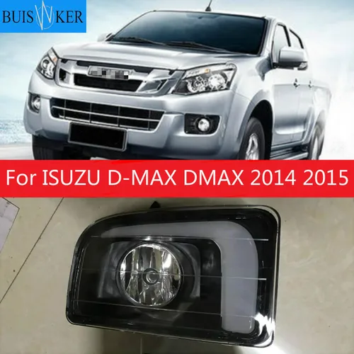 Imagen 1 del producto Juego de luces LED de circulación diurna, cubierta de lámpara antiniebla con señal de giro, 12V, ABS, para ISUZU D-MAX DMAX 2014 2015, DRL, 1 Juego