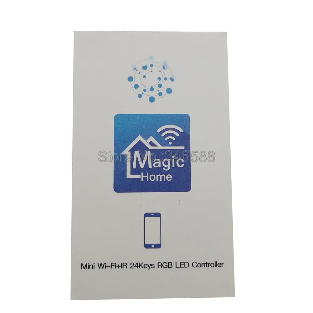 Magic Home Mini WiFi RGB LED Controller with 24Key IR Remote DC5V 12V 24V Support Phone APP Control & Alexa Google Voice Control