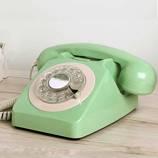Revolve Dial Vintage Landline Retro Telephone Wire Rotate Fixed Phone pink table Black Yellow Home office Europe style R306
