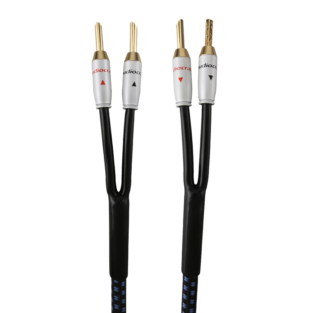 Ein Paar Audiocrast SP14 HIFI versilberte Lautsprecherkabel, hochwertiges OCC-Lautsprecherkabel für Hi-Fi-Systeme, Y-Stecker, Bananenstecker. – Detail 5