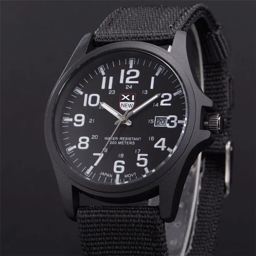 

XINEW Men Watches Fashion Military Sports Canvas Strap Watches Men Quartz Watch horloge heren erkek kol saat 2019 reloj hombre