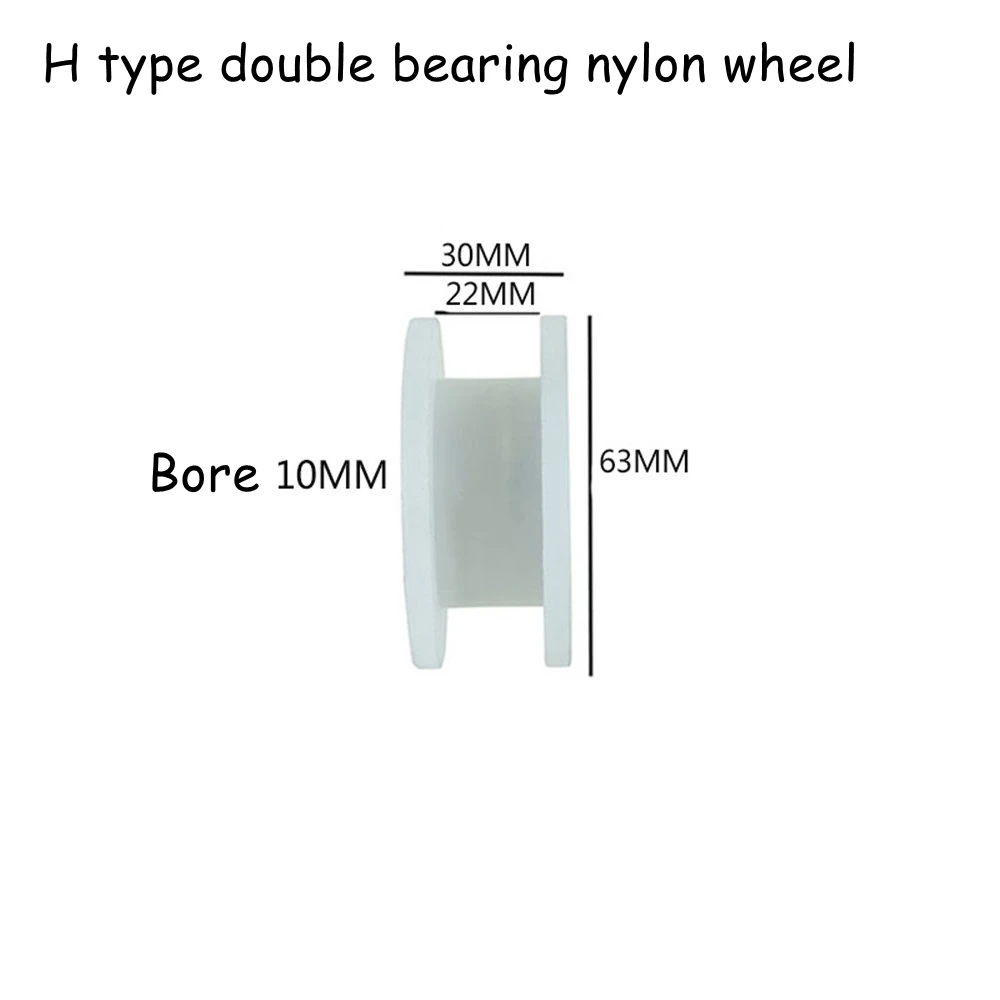 U-type V-type H-type doppio cuscinetto ruota in nylon doppio cuscinetto in plastica puleggia di guida ruota rullo in nylon