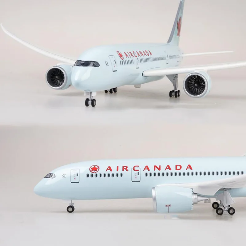 

47CM 1/130 Scale Airplane Boeing B787 Dreamliner Aircraft Canada Airlines Model with Light and Wheels Diecast Plastic Plane