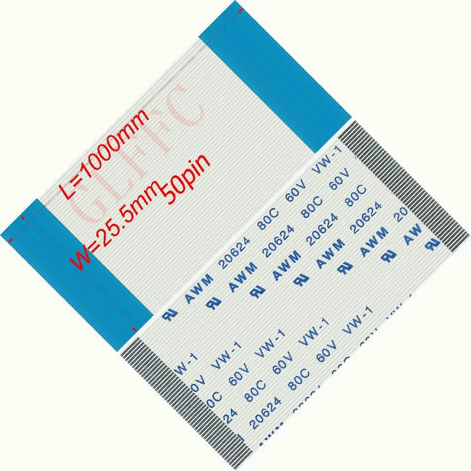 43p 44p 45p 46p 47p 48p 50p 51p 55p 0.5 passo 30mm ~ 2000mm um-tipo cabo liso flexível ffc awm 20624 rohs para o computador de ttl lcd dvd