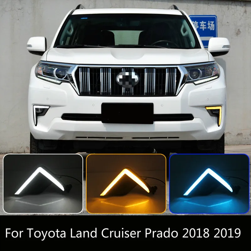 

2PCS LED Daytime Running Light For Toyota Land Cruiser Prado 2018 Car Accessories Waterproof 12V DRL Fog Lamp Decoration