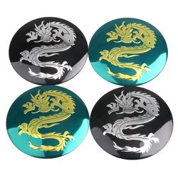 4pcs Aluminum 56mm Dragon Logo Car Wheel Center Hub Cap Rim Cover Badge Sticker For VW Audi BMW Nissan Honda Skoda Chevrolet KIA