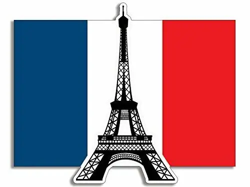 Eiffel Tower on The France Flag Shaped Sticker (french Paris) Stickers for Cars, Motos, Laptops,  Industry