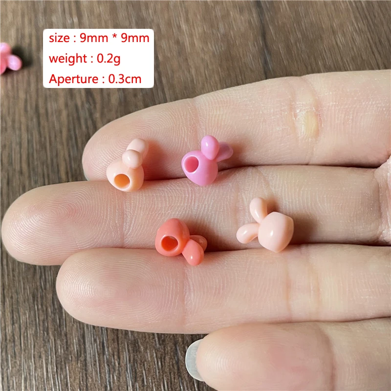 9mm acrylic material random mixed batch colorful perforated spacer beads DIY bracelet necklace jewelry amulet making accessories