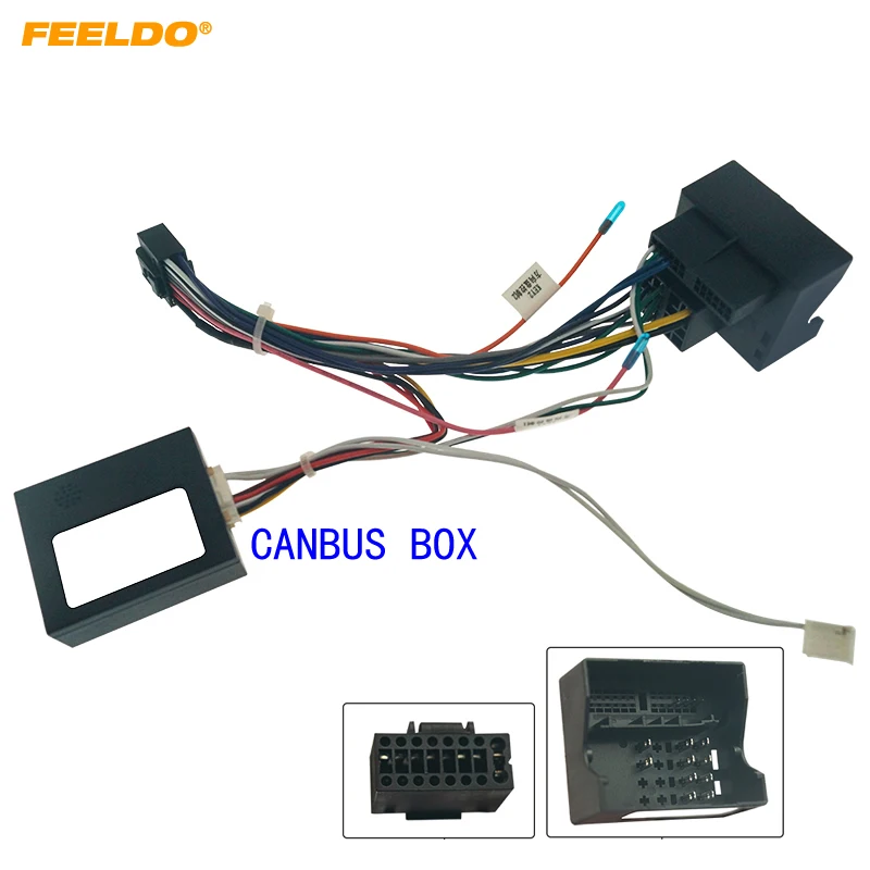 

FEELDO Car Audio 16PIN DVD Player Power Calbe Adapter With Canbus Box For Mercedes-Benz E-Class W211/W220 Stereo Plug #HQ7013