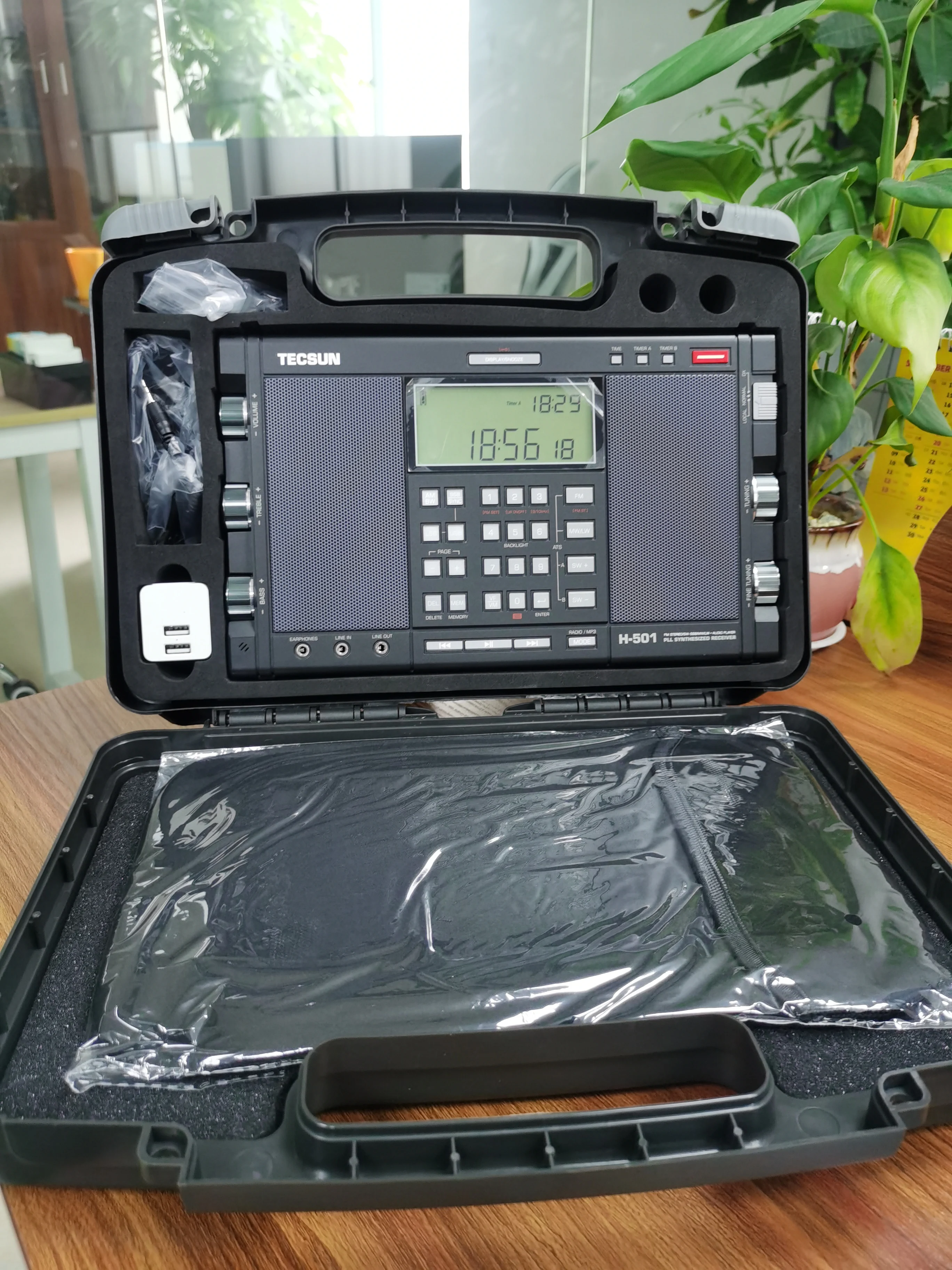 Tecsun H-501 Radio Stereo portatile Full Band ricevitore Radio FM SSB altoparlante a doppio corno con lettore musicale Radio Tecsun H501