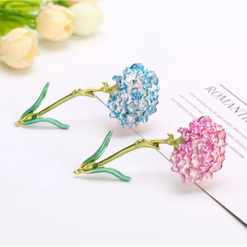 3pcs/lot Fashion Carnation Flower Enamel Brooches Women Men's Weddings Brooch Pins best Christmas gift