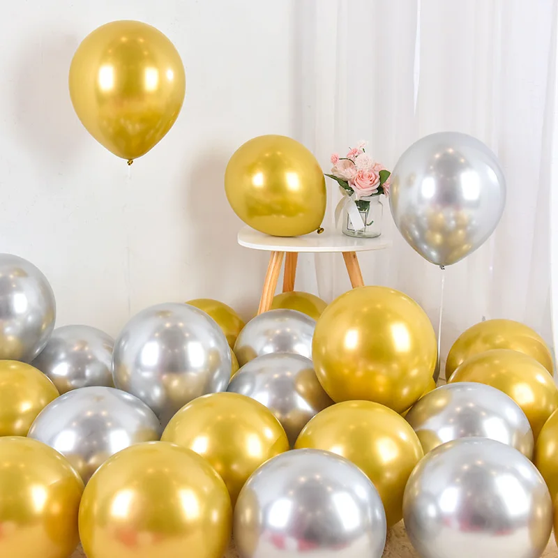 10/20pcs 12inch Glossy Metal Pearl Latex Balloons Gold Silver Green Purple Wedding Happy Birthday Decorations Air Helium Baloon