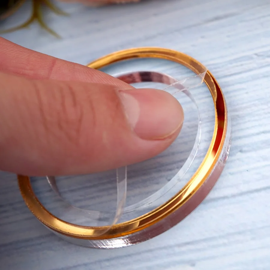 Acrylic Mirror Napkin Rings For Table Decor Acrylic Gold Silver Holder Napkins Ring Heart / Round Shape Dinner Party Wedding Use 4