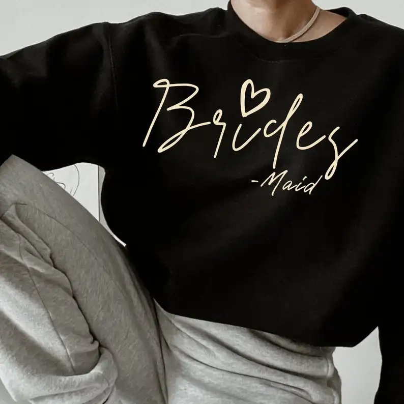 Skuggnas Bridesmaid Sweatshirt Bridal Shower Gift Long Sleeved Fashion Women Wedding Party Sweater Maid of Honor Jumper