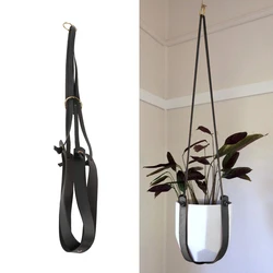 Synthetic Faux PU Leather Garden Plant Hanger Wall Decoration Flower Pot Indoor Outdoor Atio Home Hanging Basket Balcony Decor