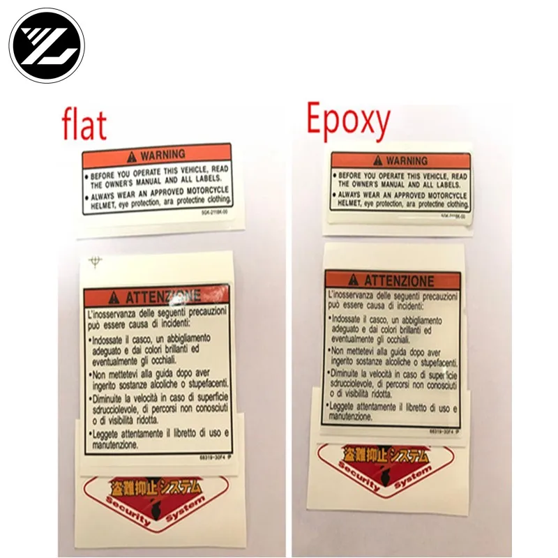 Motorcycle Stickers for Yamaha Honda Ducati BMW Motorcycle Fuel Tank Standard Japanese Warning Label English Warning Sticker