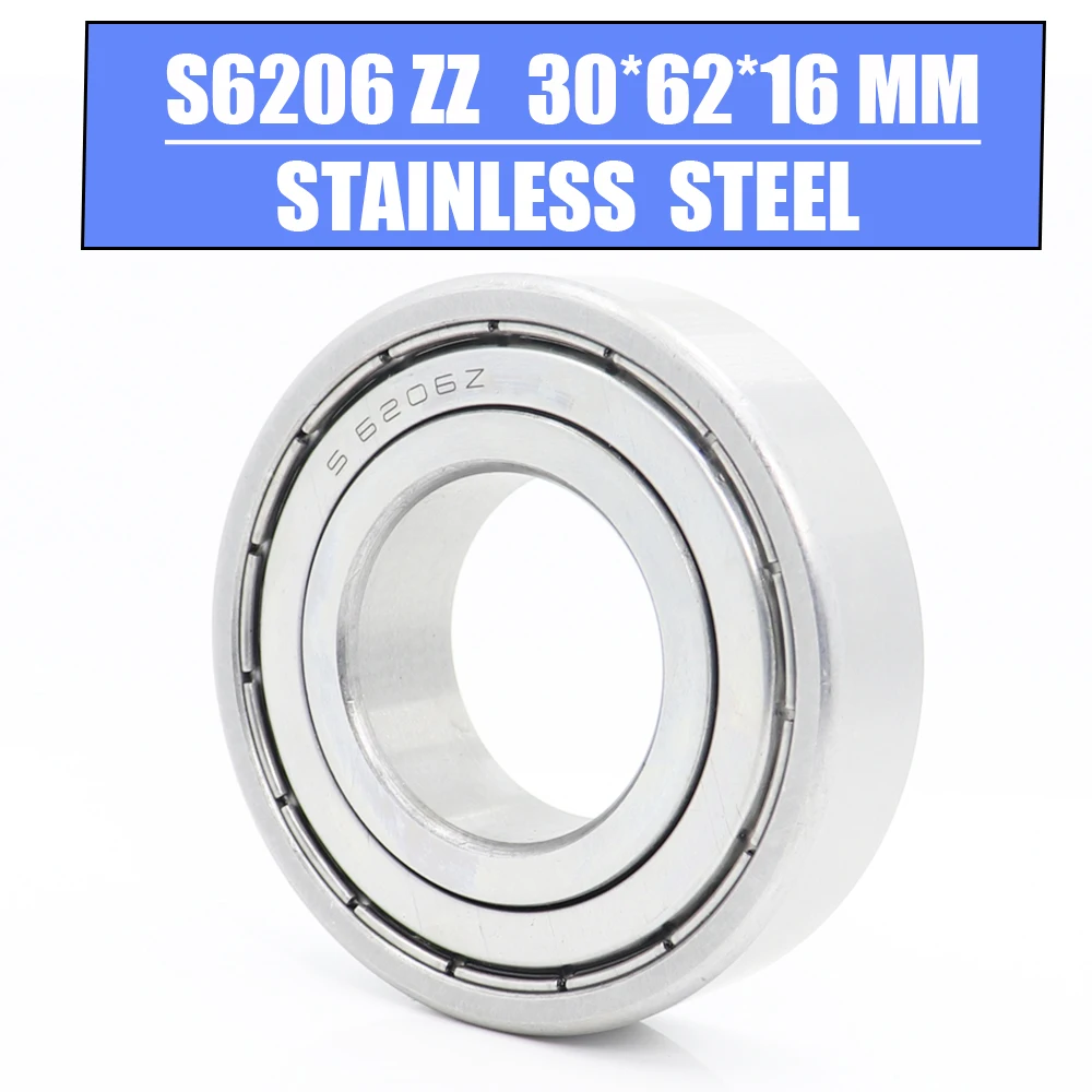 

S6206ZZ Bearing 30*62*16 mm 2PC High Quality S6206 Z ZZ S 6206 440C Stainless Steel S6206Z Ball Bearings For Motorcycles