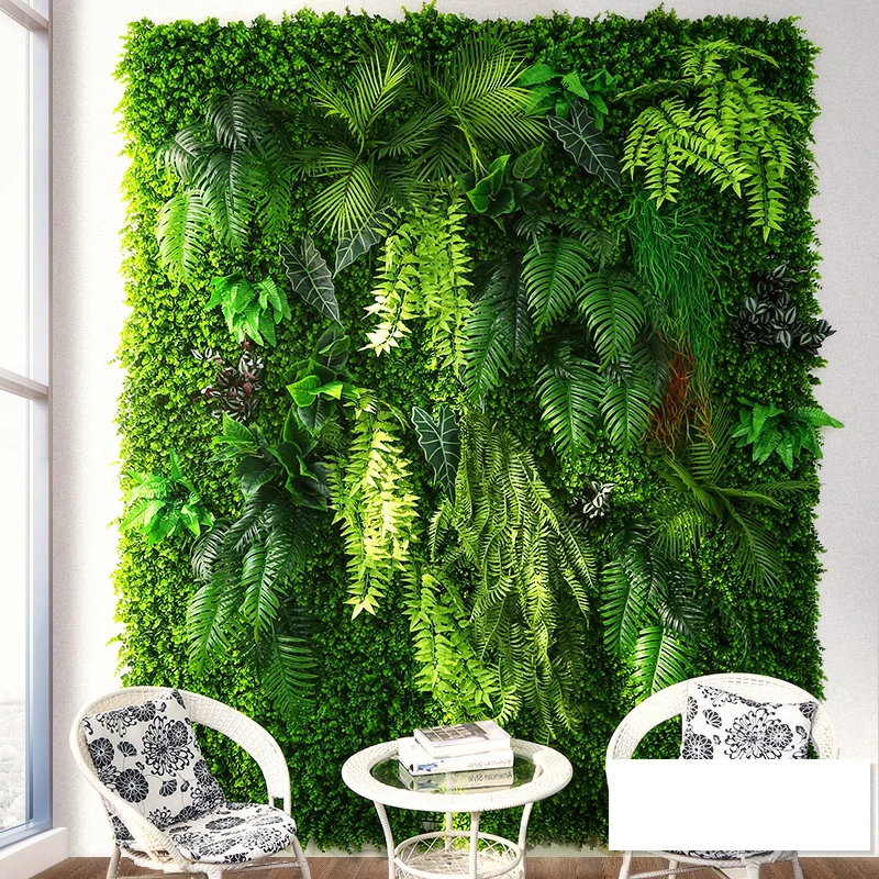 Green Artificial Plants Wall Panel Outdoor Lawns Grass Garden Carpet Interior Decoration Wedding Backdrop Party Flower Wall