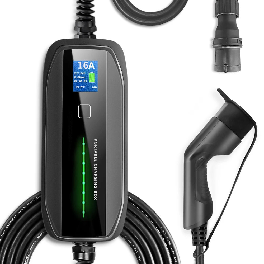 10/16A CEE Type 2 Portable Level 2 Electric Car Fast Charger