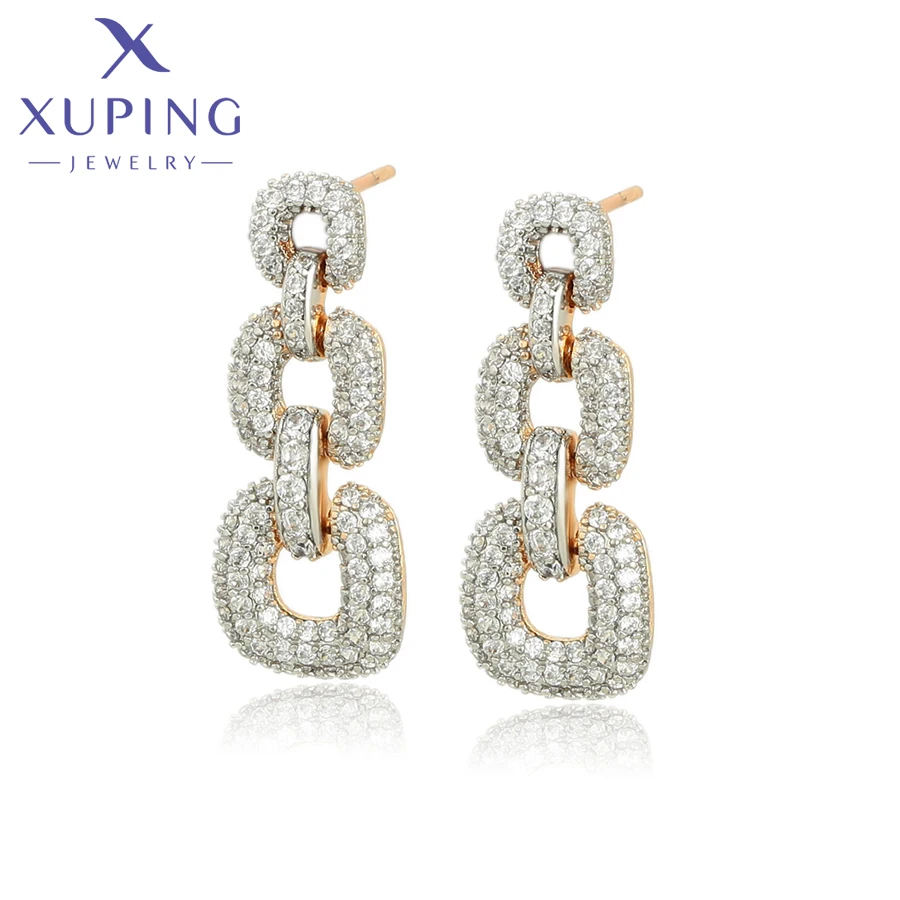 Xuping Jewelry Серьги Exquisite Square Shaped Drop Earring Charm Multicolor Plated Earrings for Women Girl Party Gift A00896209