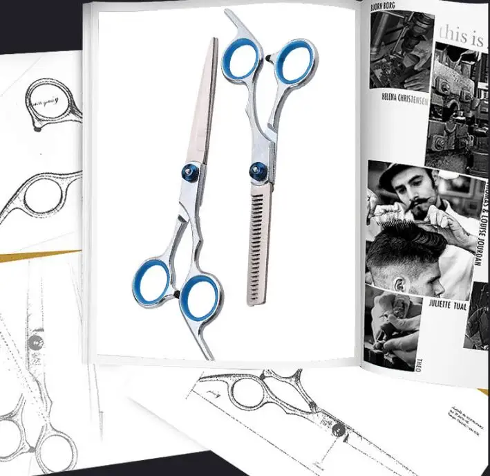 

30Pcs/Lot 6.0 Inch The Barber Stainless Steel Split Hair Scissors Flat Teeth Thinning Styling Tools HA2129