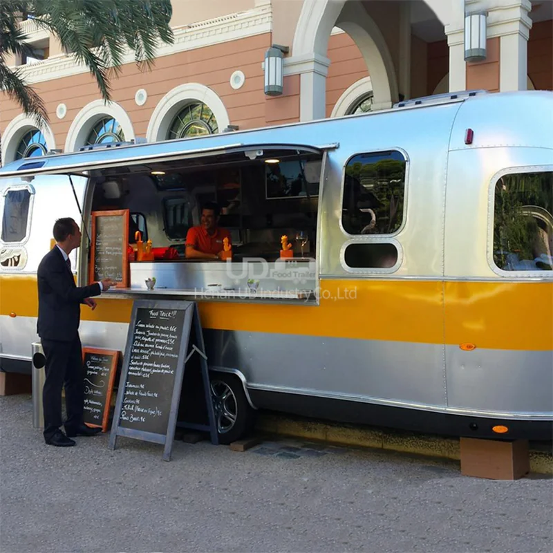 Caminhão de alimentos totalmente equipado cozinha móvel cachorro-quente pizza taco carrinho móvel restaurante cozinha van airstream reboque de alimentos