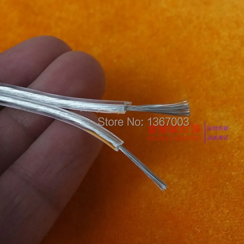 20M 2*0.75mm2 Electrical Wires Transparent Parallel Line Two Core Flat Cable For Chandelier Lighting Copper Line