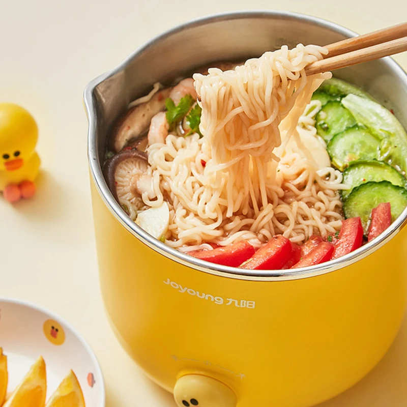 220V Mini Electric Multi Cooker Portable Electric Hotpot Cooking Machine Electric Yellow sally brown Hot Pot nine sun