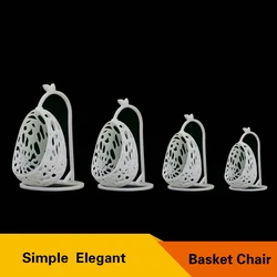 1:50-150 Miniature Hanging Chair Model Eggshell Hanging Swing DIY Hollow Out Resin Crafts Toys Doll House Scene for Diorama