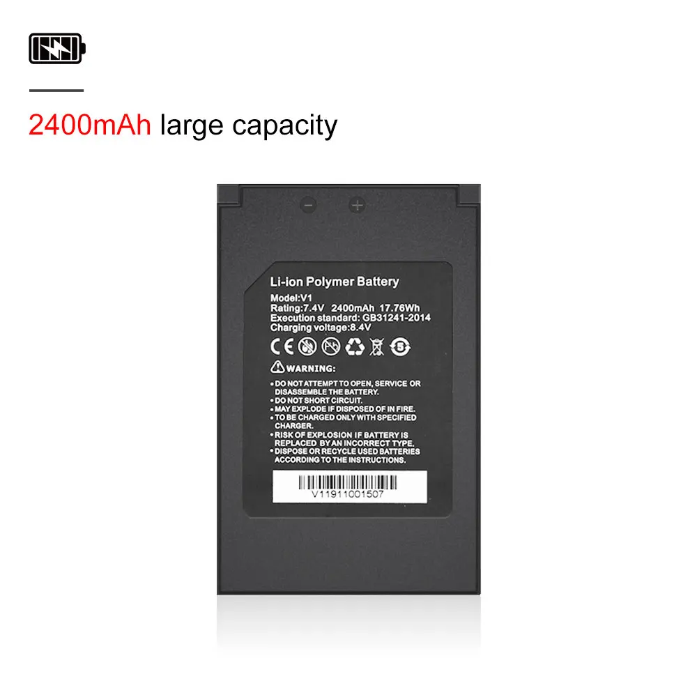 Batería de litio de 7,4 V y 2400mAh para cámara IP, probador de CCTV de 8MP, CVI, CVBS, Monitor de prueba de CCTV