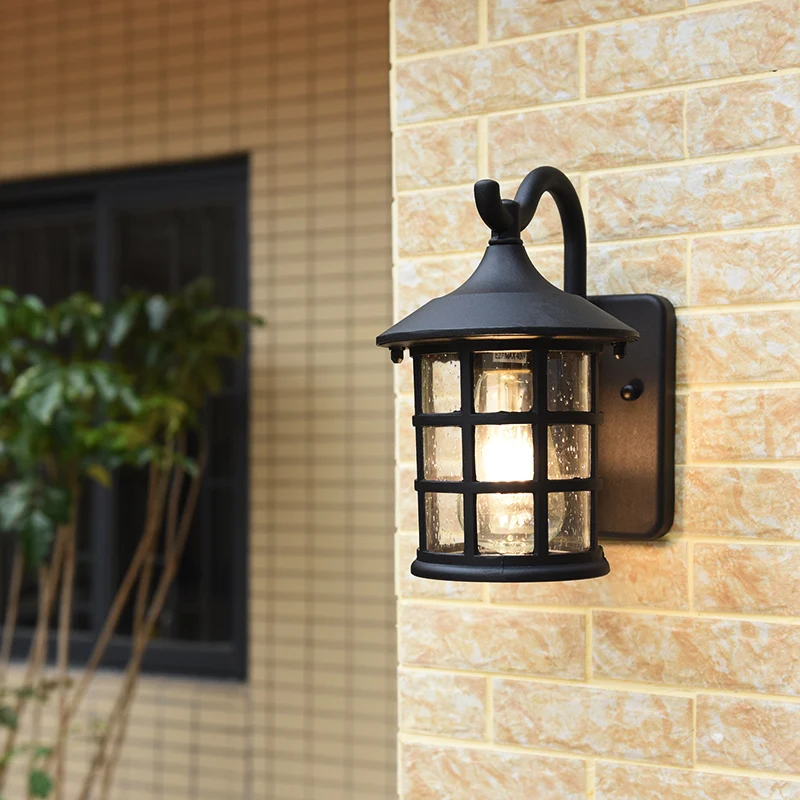 Outdoor Waterproof Wall Lamp American Country Retro Aisle Balcony Lamp Garden Bedside European Style Outdoor Rain Wall Lamp