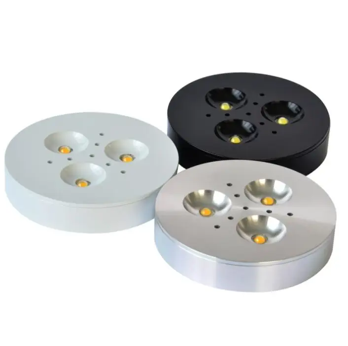 3W 4W LED Puck Lights LED Ceiling Cabinet Lamp Warm Pure Cool White Cabinet Puck Lights For Kitchen Jewelry Counter