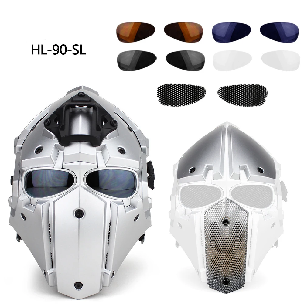 Casco táctico de equitación con máscara integral y protección MOLLE - imagen 2