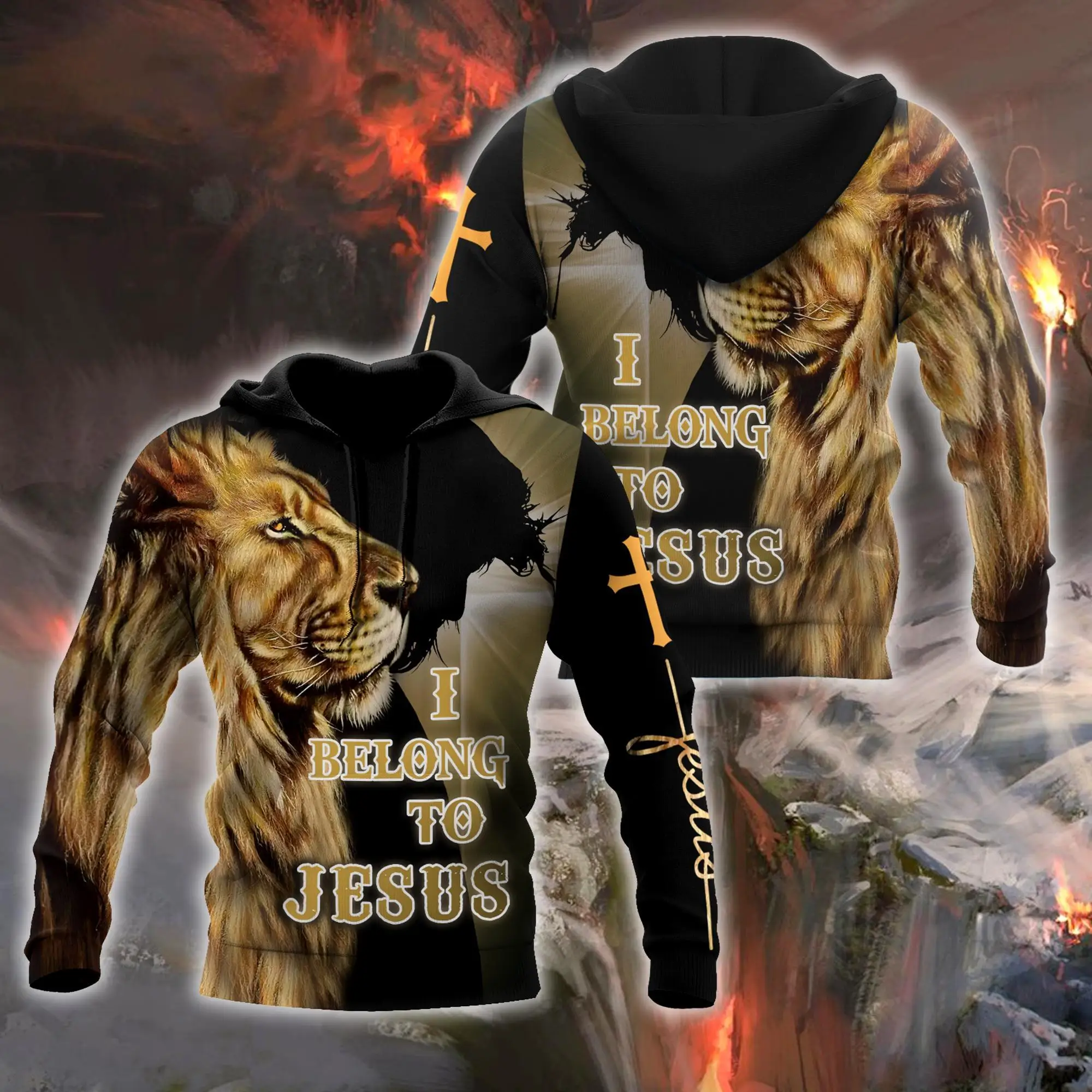 

Lion love Jesus 3D Printed Mens hoodies Harajuku Streetwear Fashion Hoodie Unisex Autumn Jacket Tracksuits Drop shipping J-0171