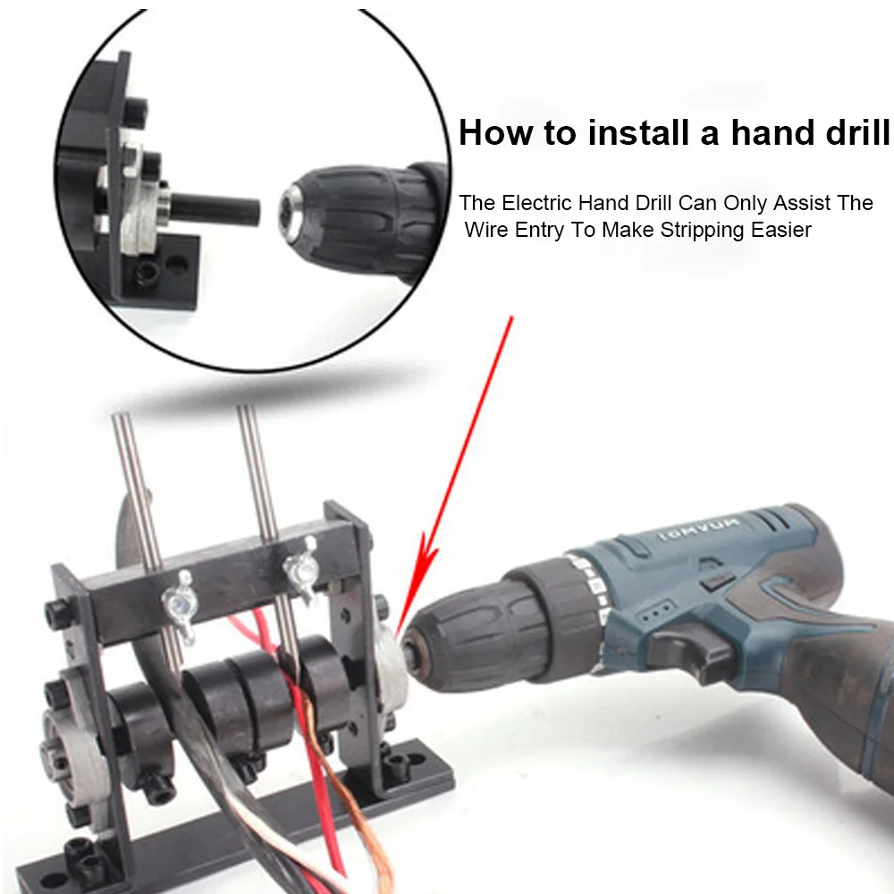 Electric Cable Stripper Manual Portable Wire Stripping Machine Scrap Cable Peeling Tools Can Connect Hand Drill 1-30mm Drilling