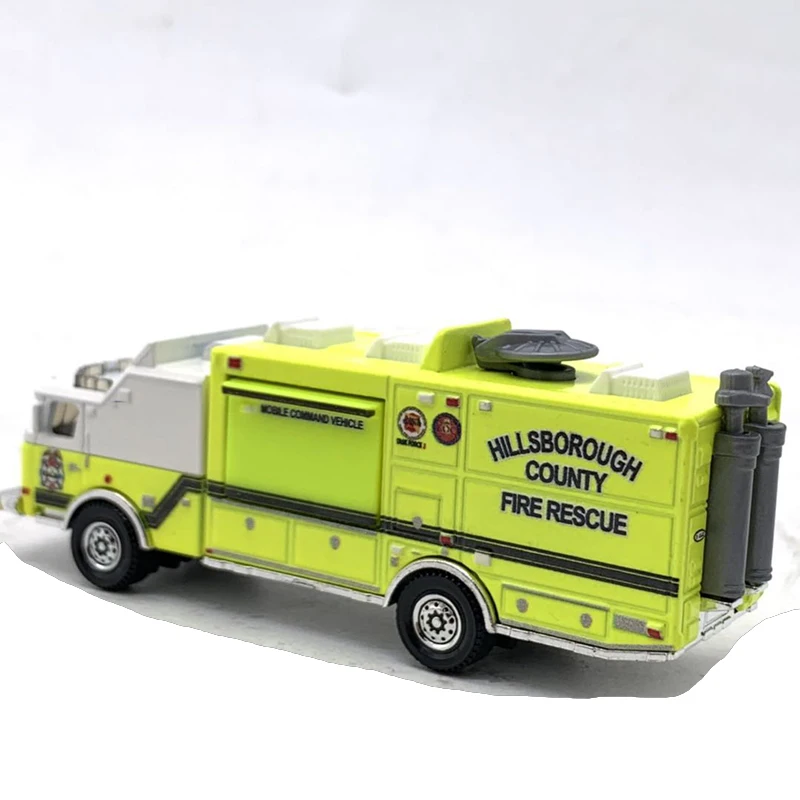 1/87 Scale 11CM American Fire truck rescue train vehicles diecast miniature model Toy car collection collective gifts