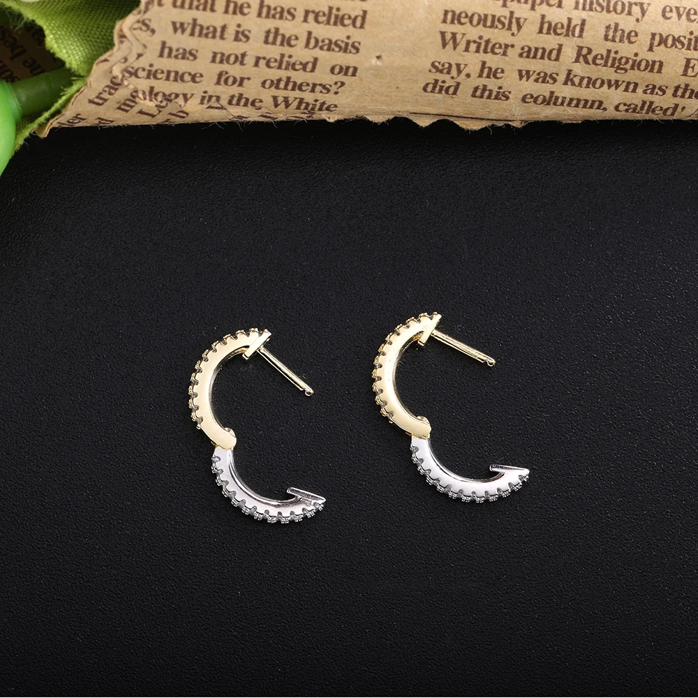 SHADOWHUNTERS-أقراط حلقية من الفضة الإسترليني عيار 925 بألوان متباينة ومجوهرات بأحجار تشيكوسلوفاكيا للنساء #5