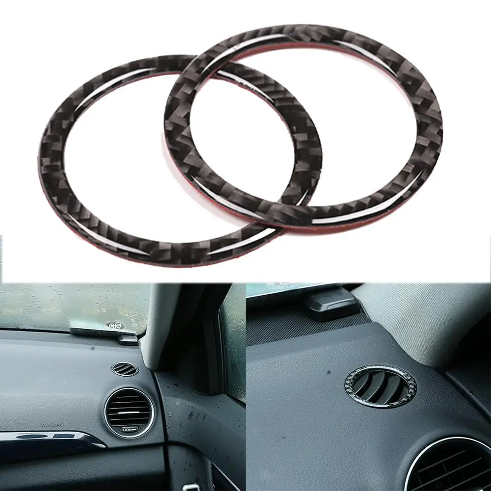 

2Pcs Wear-resistant Carbon Fiber Car Air Vent Stickers Decals Auto Interior decoration Accessory for Mercedes-Benz C-class W204