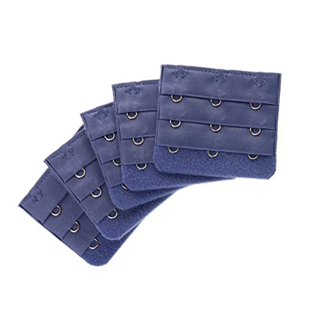 Underwear Strap and Bra Extenders para senhoras, extensão de fecho, 3 fileiras, 3 ganchos, fivela de cinto ajustável, 5pcs