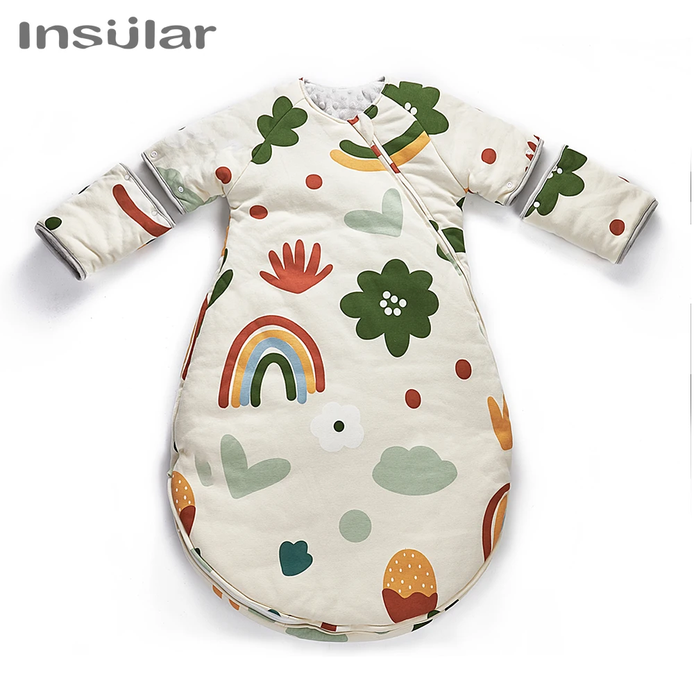 

Baby Sleeping Bag Envelope Stroller Swaddle Footmuff Winter Warm Kids Sleepsacks with Zipper Detachable Sleeve Wearable Blanket