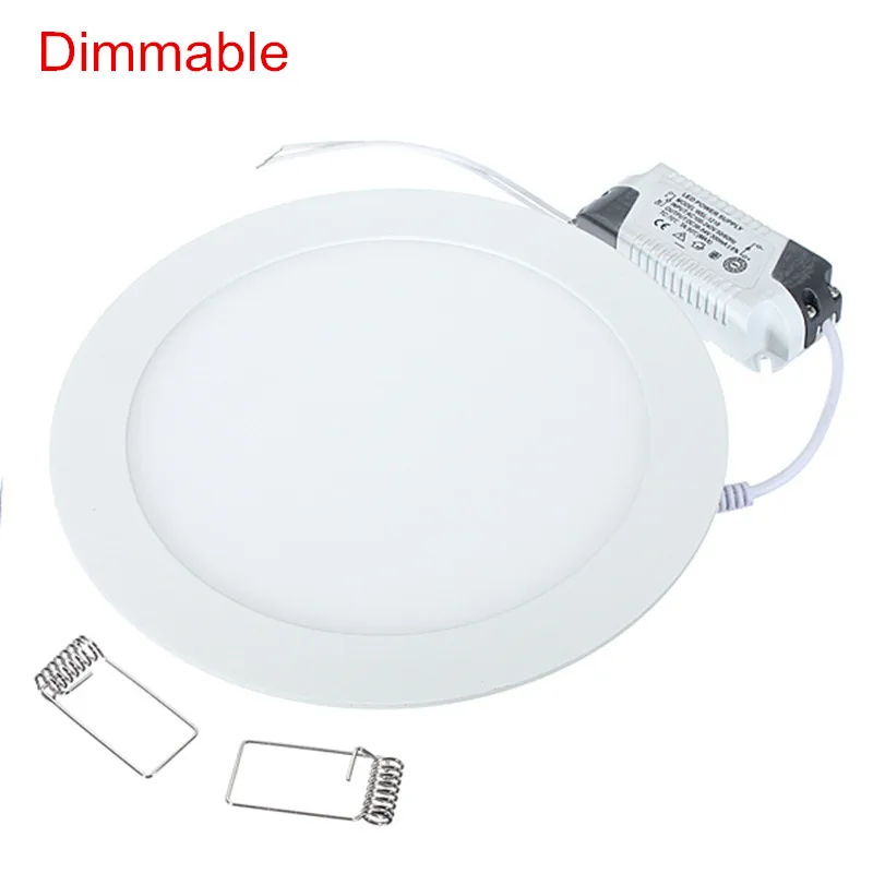 Dimmable3W 4W 6W 9W 12W 15W 25W LED siatki Celiing światła okrągłe LED panel sufitowy painel oprawy oświetleniowe lampy do łazienki oprawa