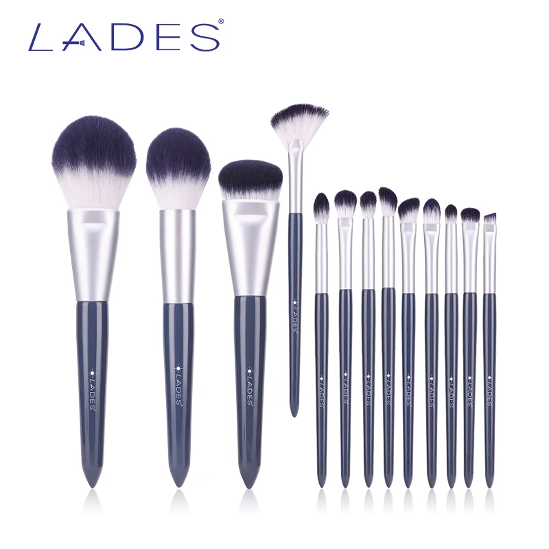 LADES 13PCS Makeup brushes Sets Blue Foundation Brush Powder Blusher Concealer Eyeshadow Beauty Make Up Synthetic hair With Bag