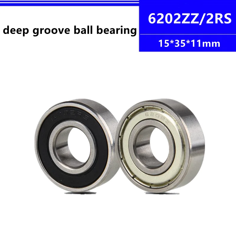 

20pcs 6202ZZ 6202-2RS 15x35x11 mm shielded deep groove ball bearing 6202-2Z 6202Z 6202RS 6202 15*35*11 mm