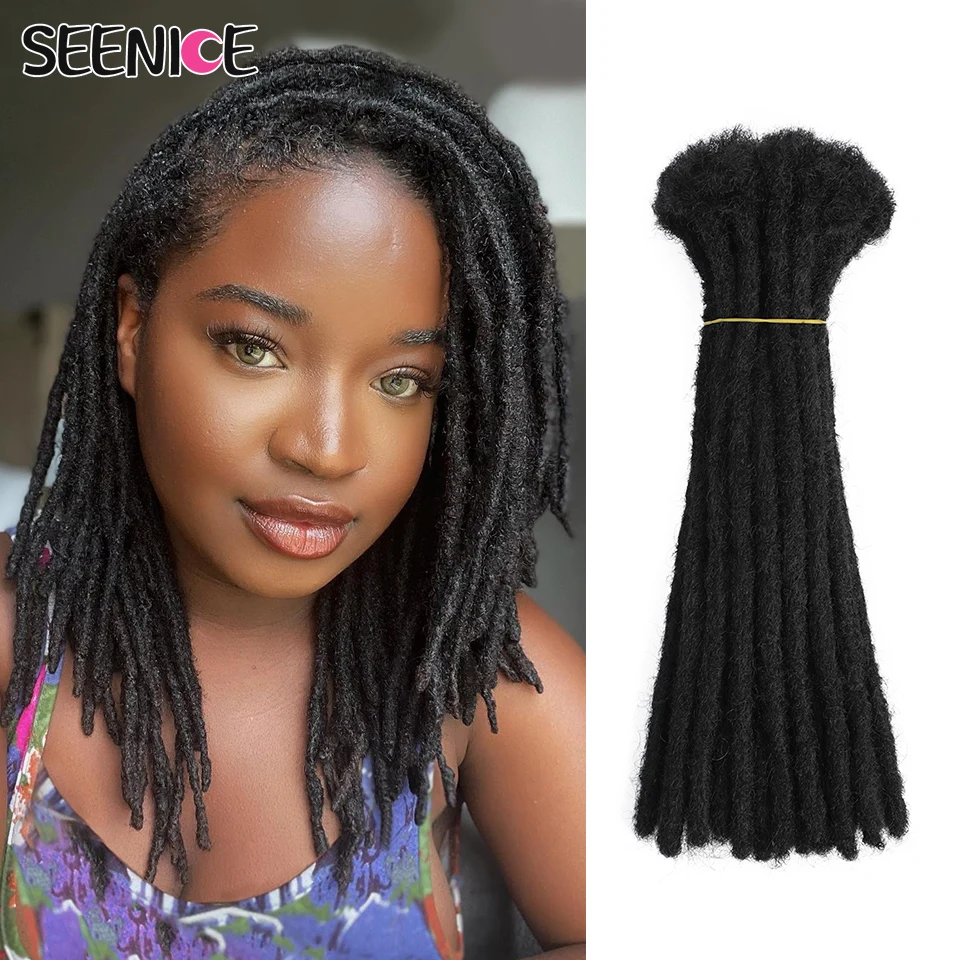 Tresses synthétiques Afro au Crochet faites à la main, Extensions de cheveux pour femmes et hommes, brunes ombré