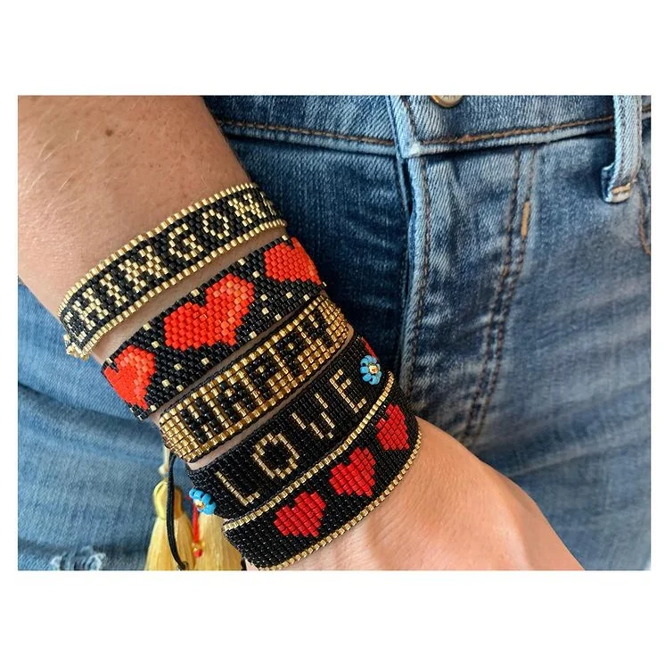 

Love Heart Bracelet For Girls Handmade Wrap Pulsera Multilayer Friendship Jewelry Miyuki Bracelets